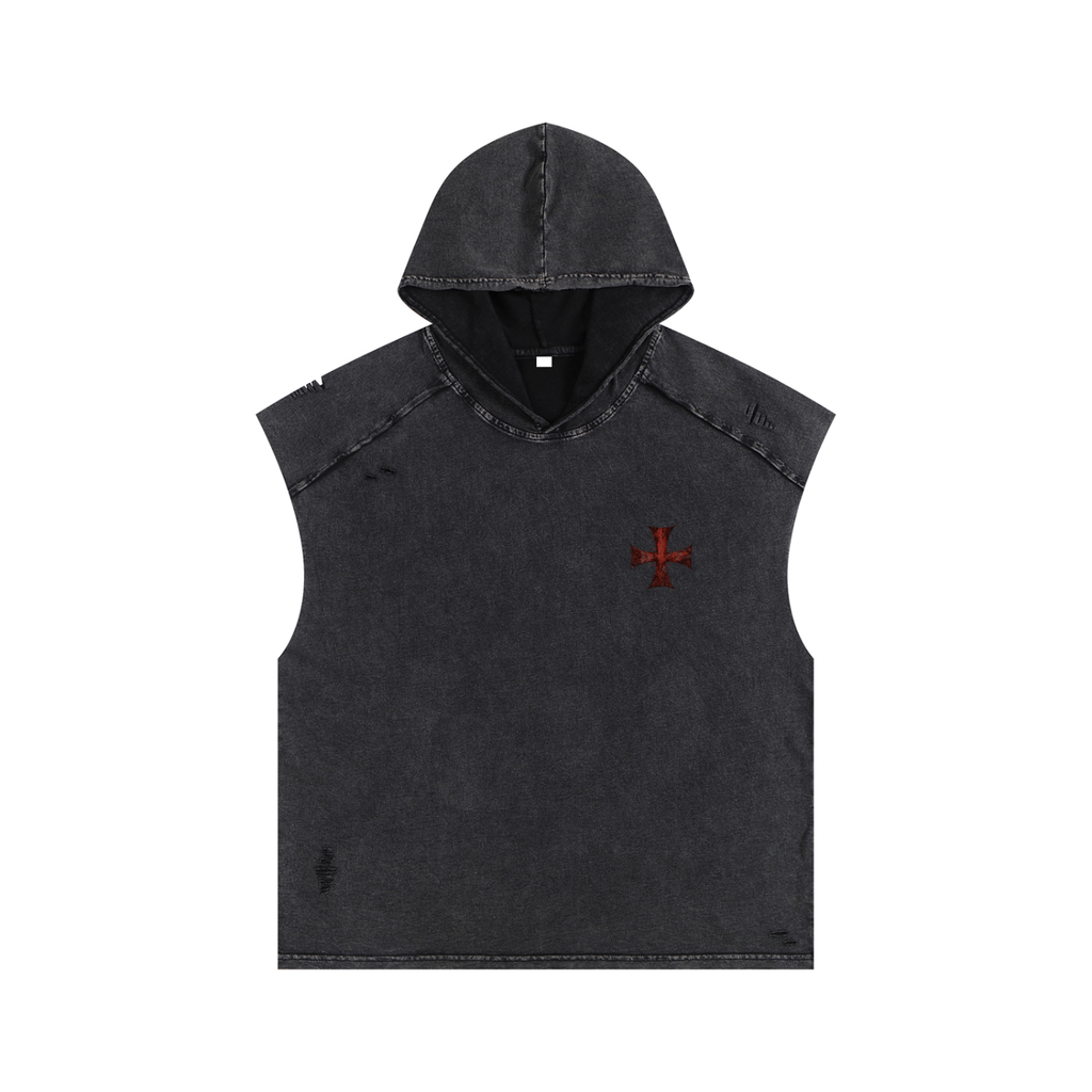 DEUS VULT - conquer and defend - cutoff hoodie